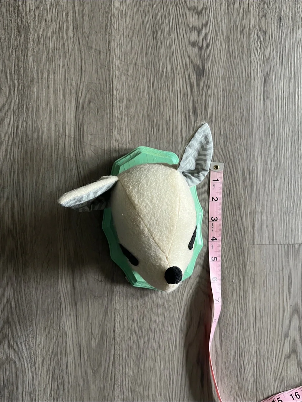 Plush Deer Wall Decor in Cream and Mint for Kids